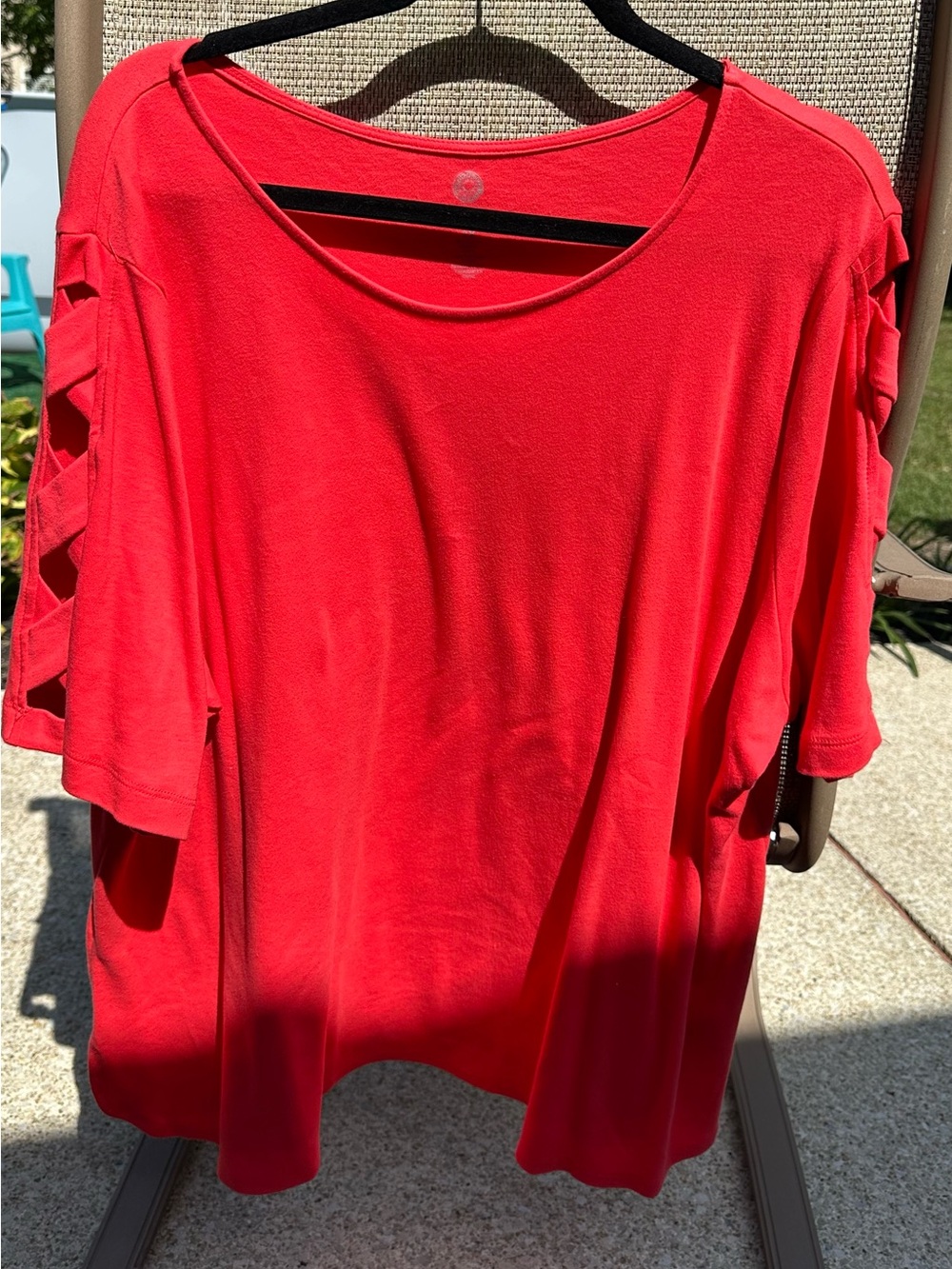 Ruby Rd Women's Tangerine- Cold-Shoulder Knit Top